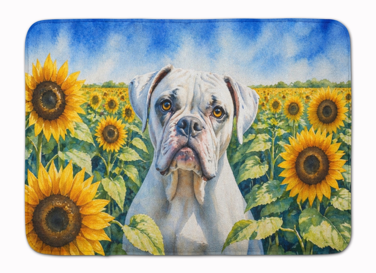 DAC6038RUG 19 x 27 in. Boxer in Sunflowers Memory Foam Kitchen Mat