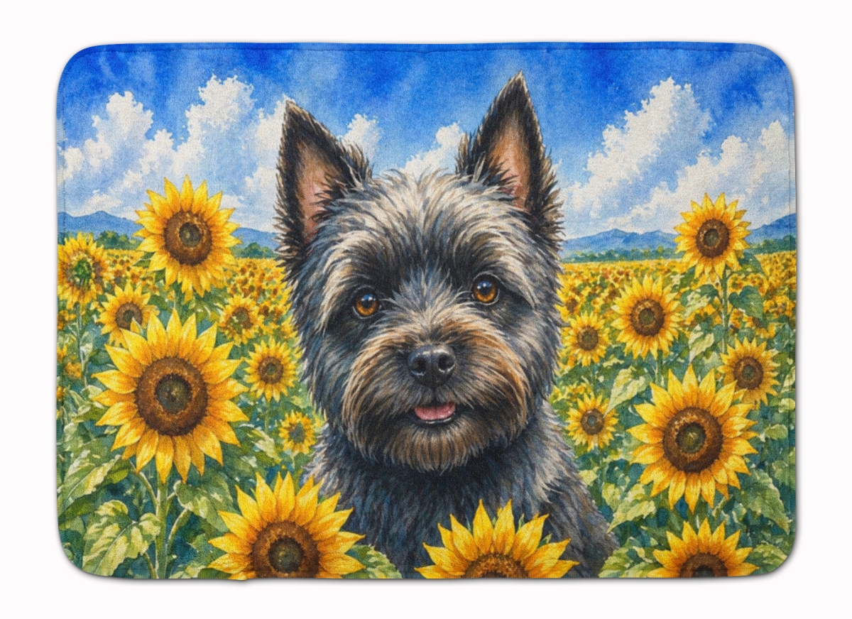 DAC6043RUG 19 x 27 in. Cairn Terrier in Sunflowers Memory Foam Kitchen Mat