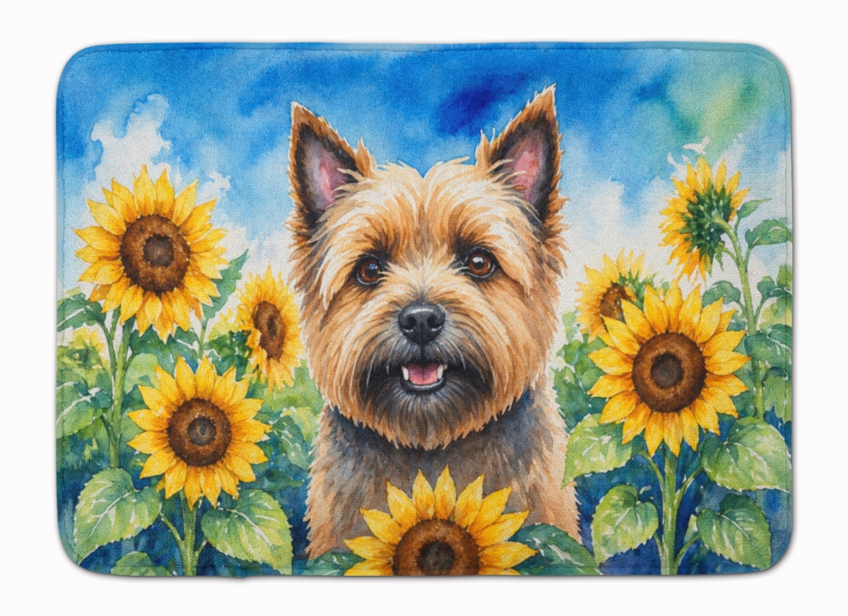 DAC6044RUG 19 x 27 in. Cairn Terrier in Sunflowers Memory Foam Kitchen Mat