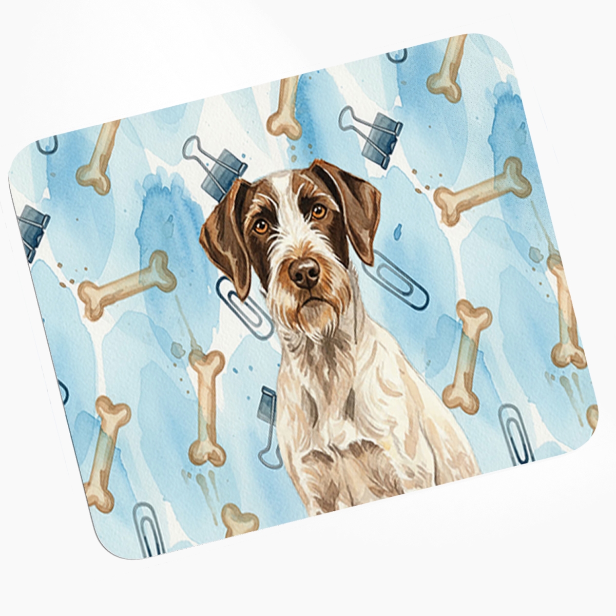 DAC9309MP 8 x 9.5 in. Liver & White German Wirehaired Pointer Coworker Mouse Pad, Heat Resistant Trivet Hot Pad
