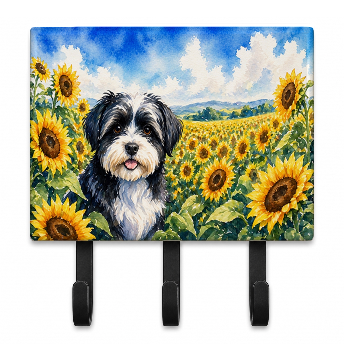 DAC6097TH68 9 x 6 in. Havanese in Sunflowers Leash or Key Holder