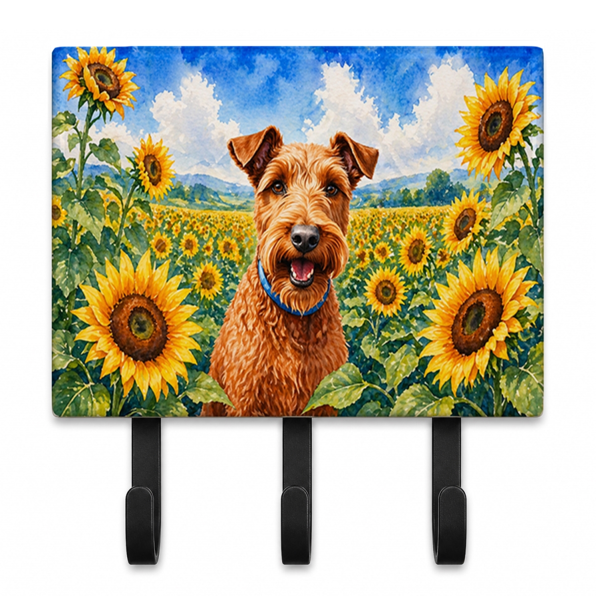 DAC6099TH68 9 x 6 in. Irish Terrier in Sunflowers Leash or Key Holder