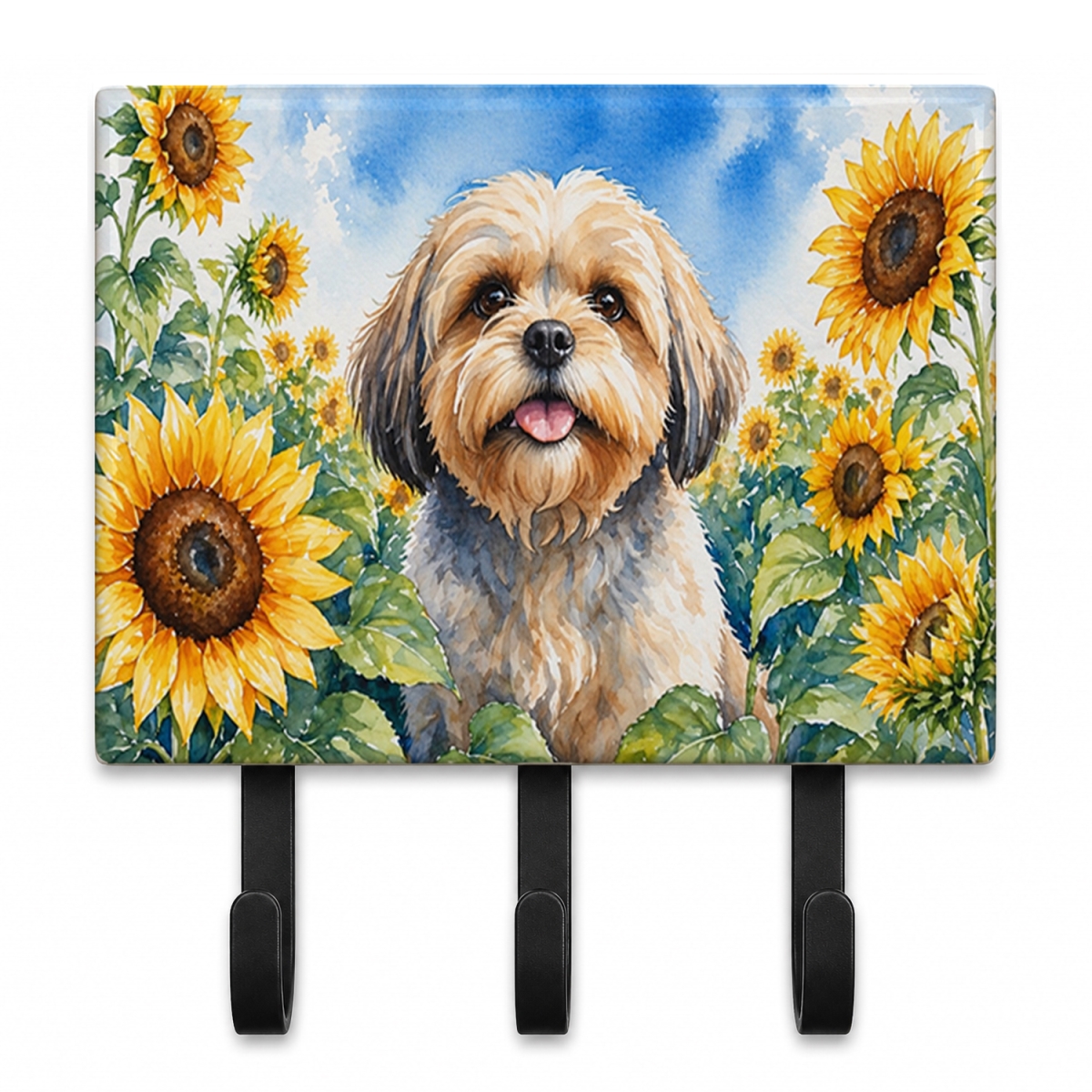 DAC6116TH68 9 x 6 in. Lhasa Apso in Sunflowers Leash or Key Holder