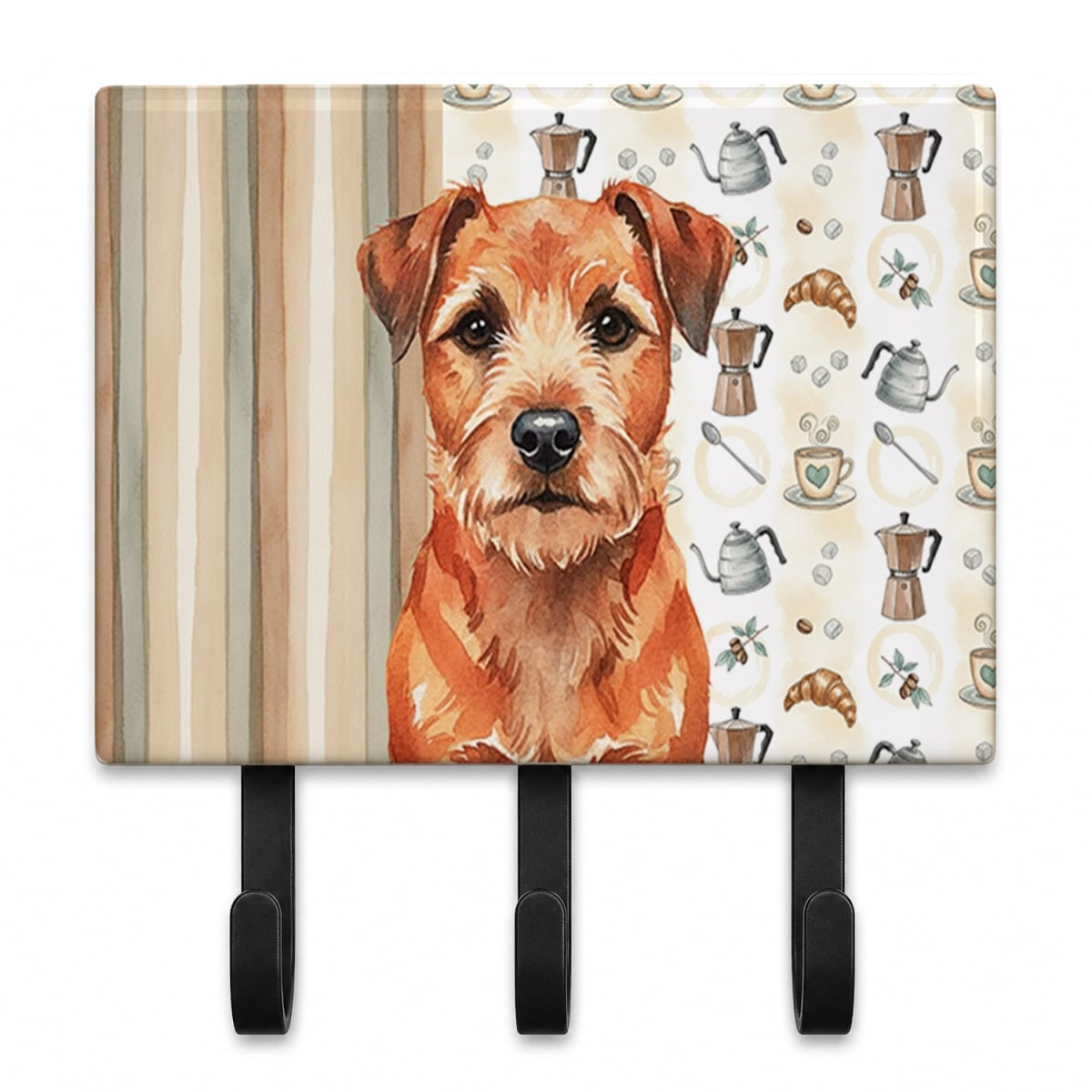 WDK7327TH68 9 x 6 in. Red Border Terrier Coffee Bar Leash or Key Holder