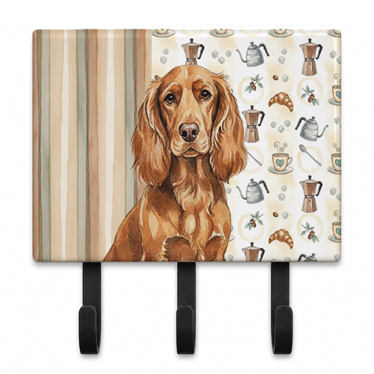 WDK7338TH68 9 x 6 in. Boykin Spaniel Coffee Bar Leash or Key Holder