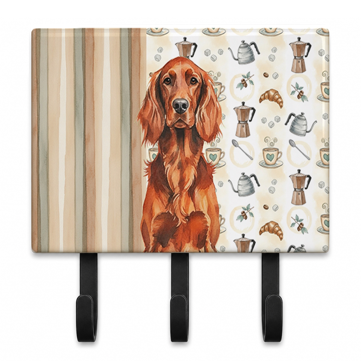 WDK7472TH68 9 x 6 in. Irish Setter Coffee Bar Leash or Key Holder