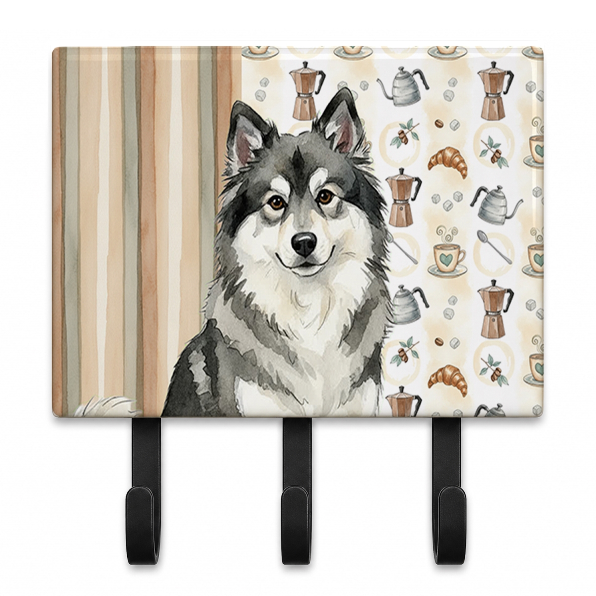 WDK7488TH68 9 x 6 in. Keeshond Coffee Bar Leash or Key Holder