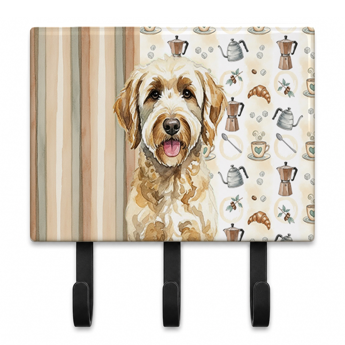 WDK7491TH68 9 x 6 in. Labradoodle Coffee Bar Leash or Key Holder