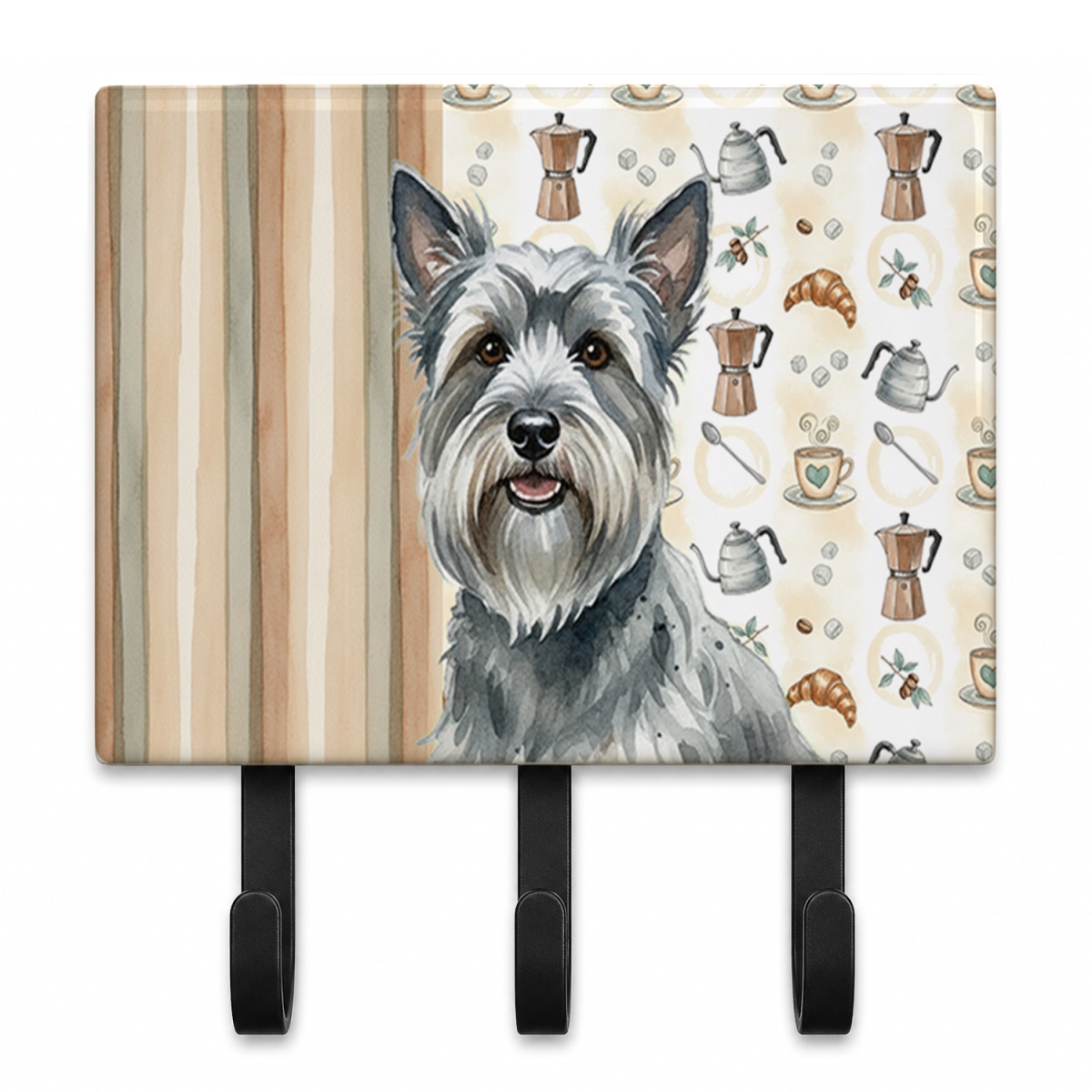 WDK7624TH68 9 x 6 in. Gray Skye Terrier Coffee Bar Leash or Key Holder