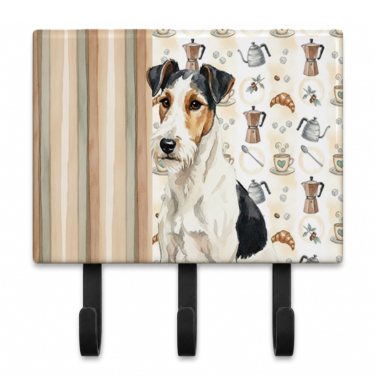 WDK7625TH68 9 x 6 in. Smooth Fox Terrier Coffee Bar Leash or Key Holder