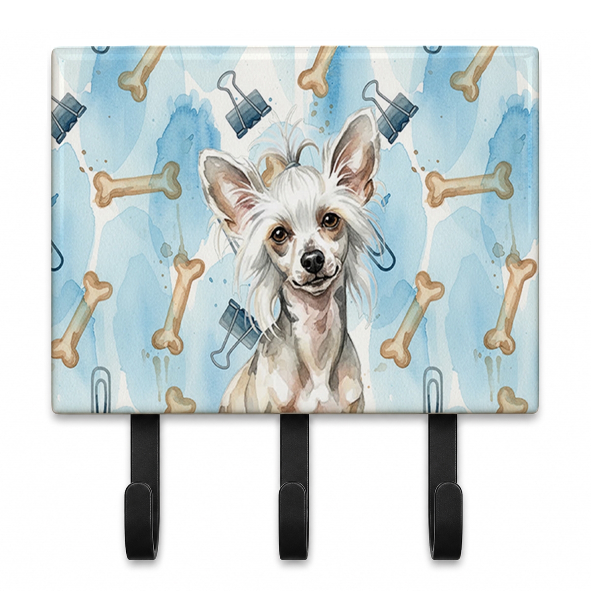 DAC9234TH68 9 x 6 in. Hairless Mottled Pattern Chinese Crested Coworker Leash or Key Holder