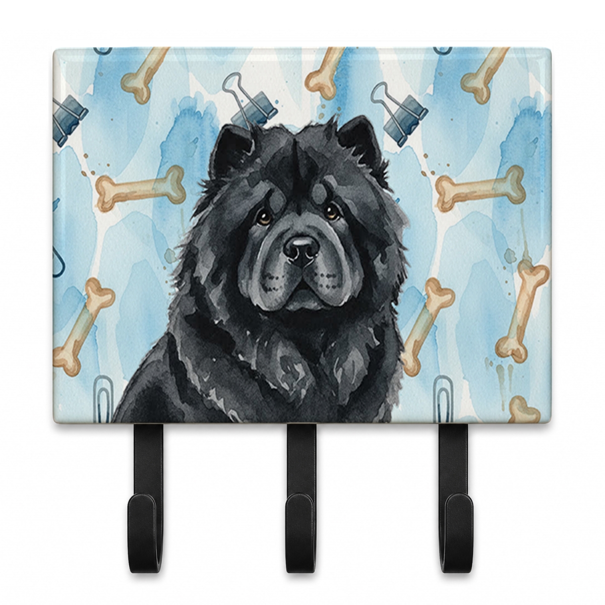 DAC9237TH68 9 x 6 in. Black Chow Chow Coworker Leash or Key Holder