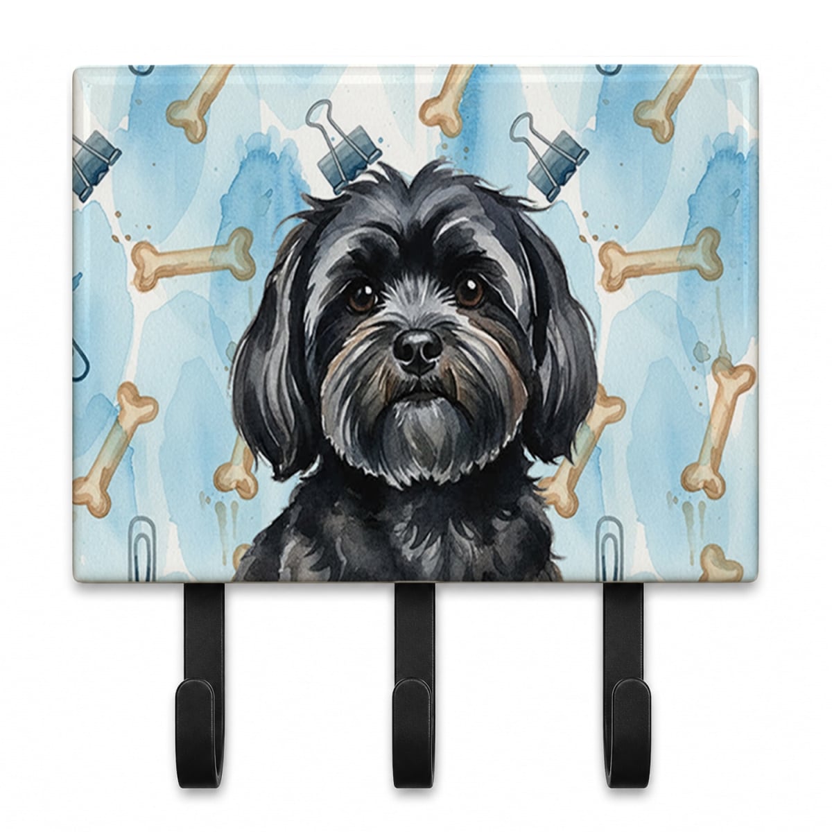 DAC9361TH68 9 x 6 in. Black Lhasa Apso Coworker Leash or Key Holder