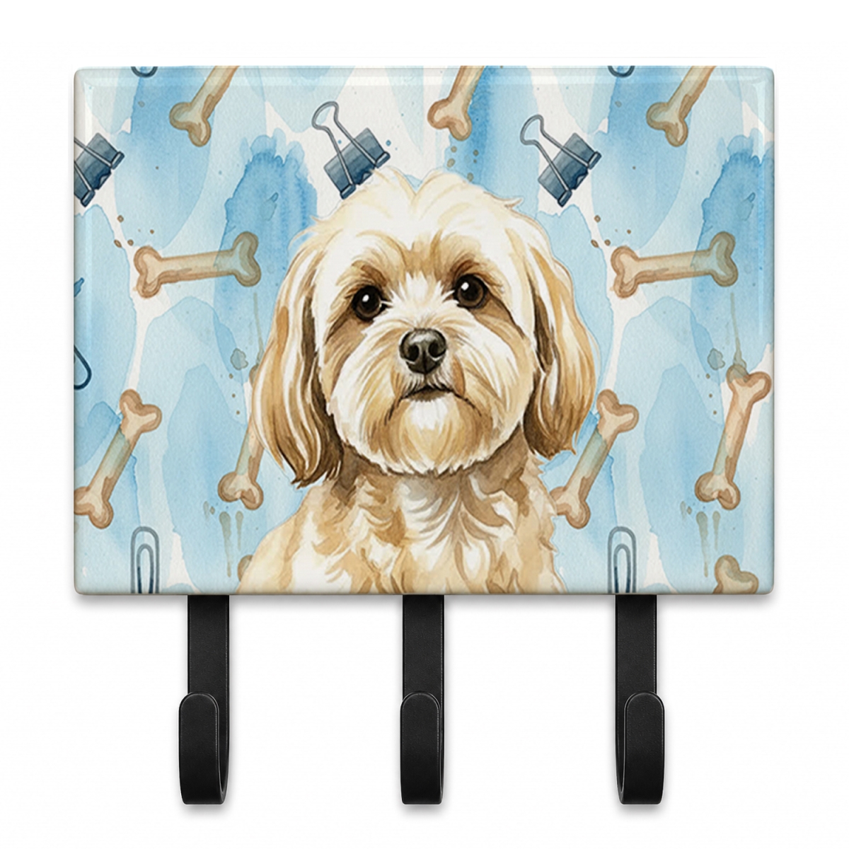 DAC9362TH68 9 x 6 in. Cream Lhasa Apso Coworker Leash or Key Holder