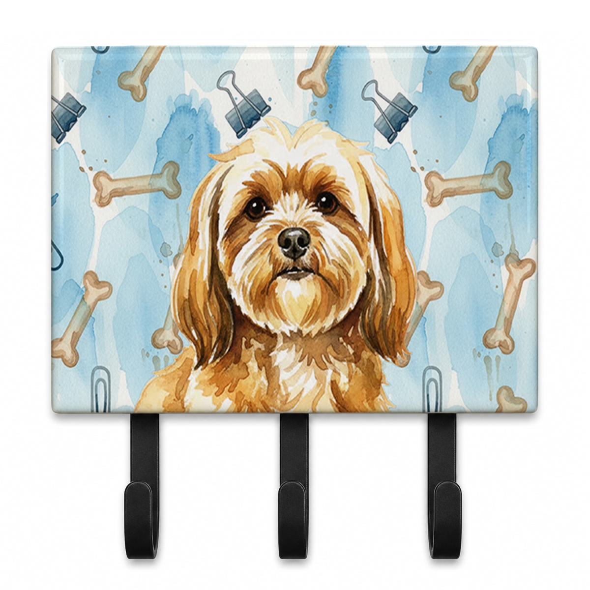 DAC9363TH68 9 x 6 in. Gold Lhasa Apso Coworker Leash or Key Holder