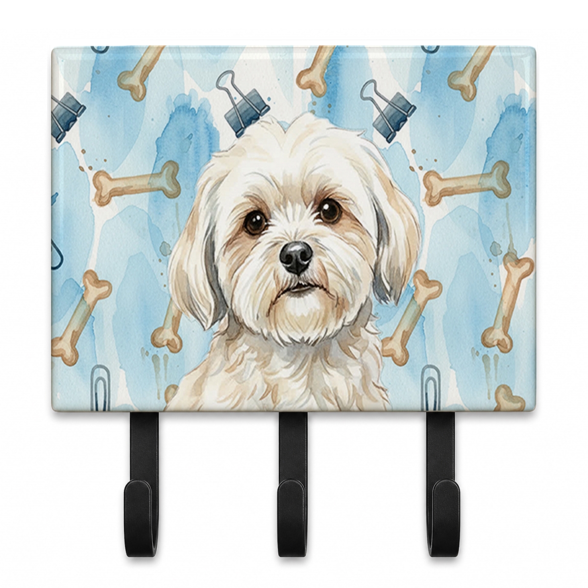DAC9365TH68 9 x 6 in. White Lhasa Apso Coworker Leash or Key Holder