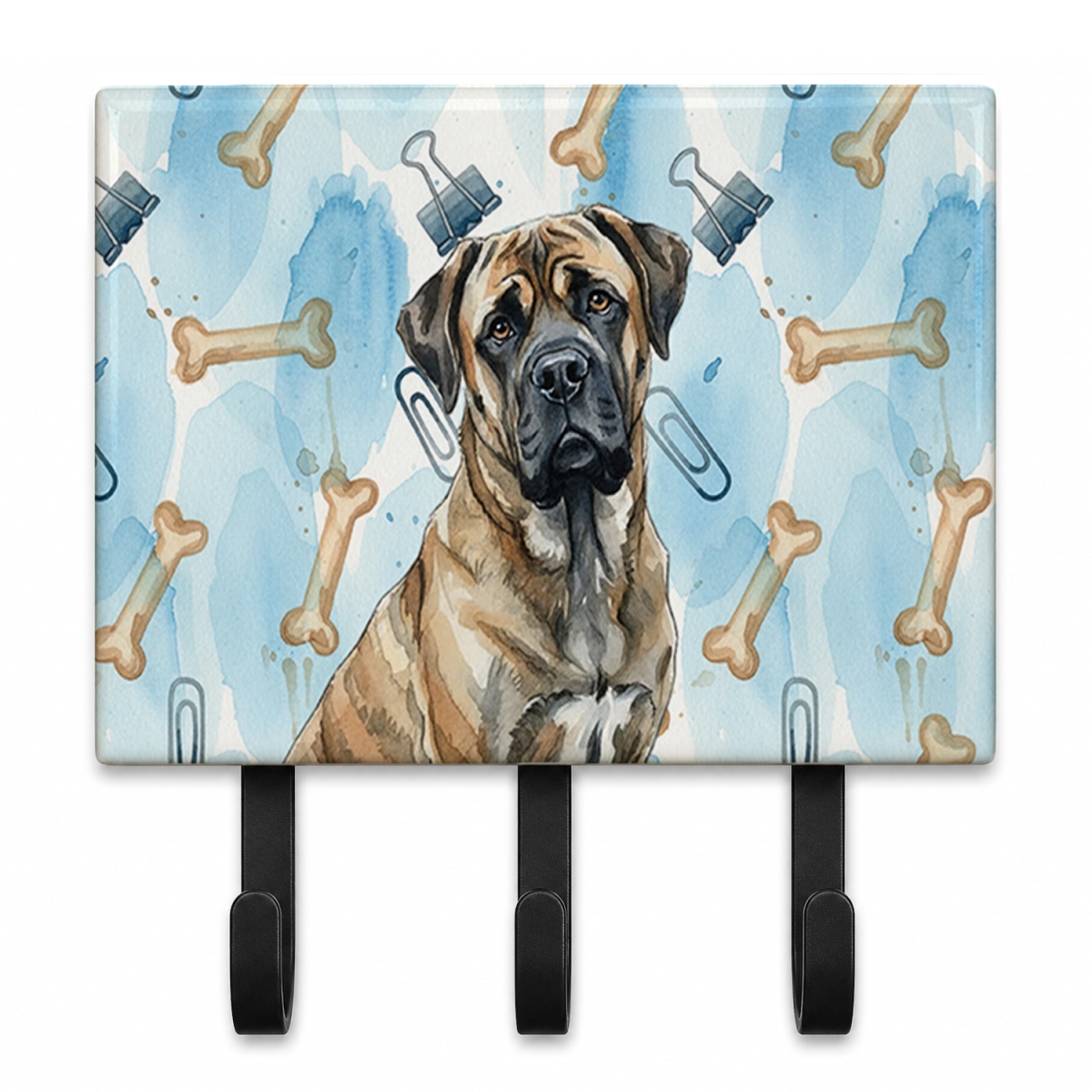 DAC9369TH68 9 x 6 in. Brindle Mastiff Coworker Leash or Key Holder