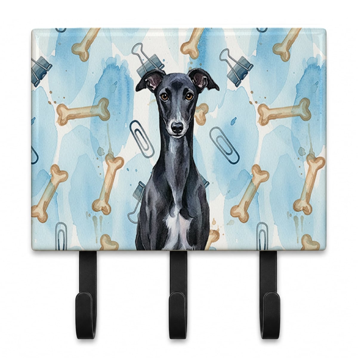 DAC9513TH68 9 x 6 in. Black Whippet Coworker Leash or Key Holder