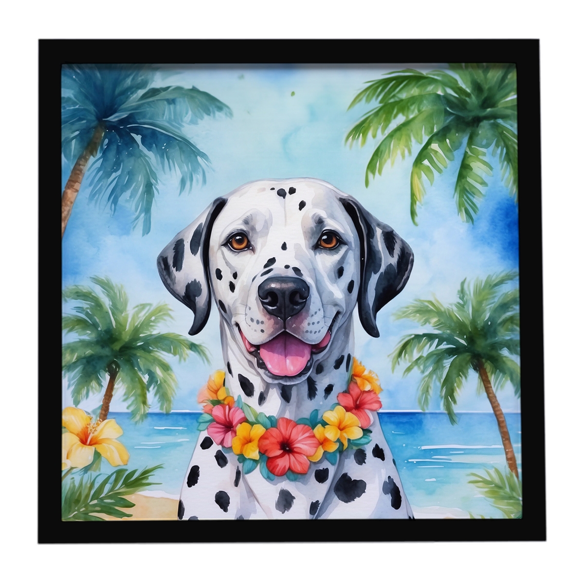 DAC6420MFP88 8 x 8 in. Dalmatian Luau Framed Metal Print