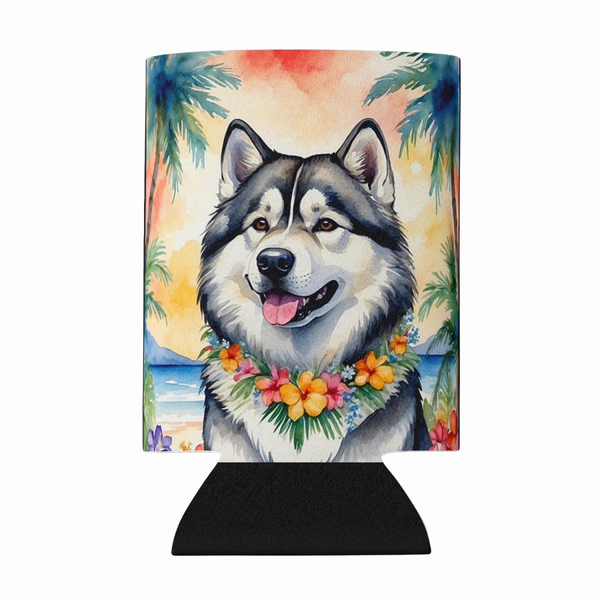 DAC6349CC 5 x 3 in. Alaskan Malamute Luau Can or Bottle Hugger