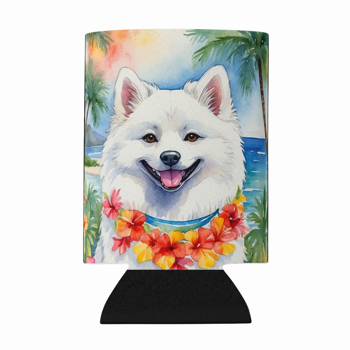 DAC6352CC 5 x 3 in. American Eskimo Luau Can or Bottle Hugger