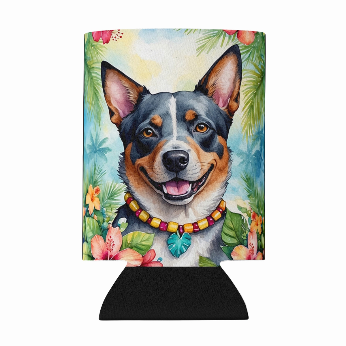 DAC6357CC 5 x 3 in. Australian Cattle Dog Luau Can or Bottle Hugger