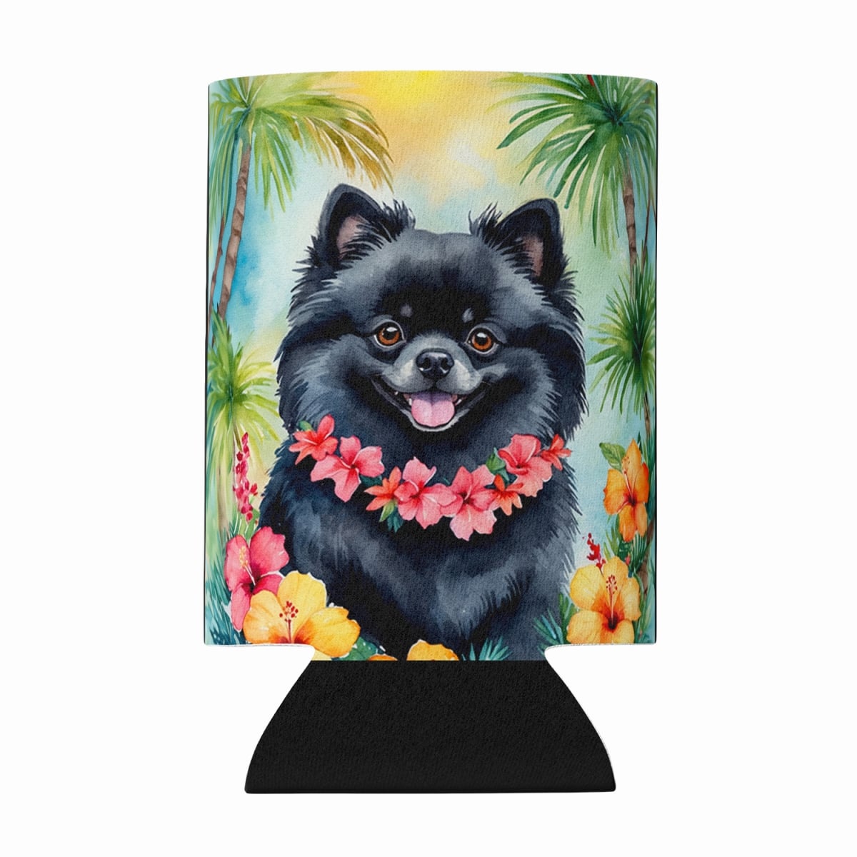 DAC6494CC 5 x 3 in. Pomeranian Luau Can or Bottle Hugger