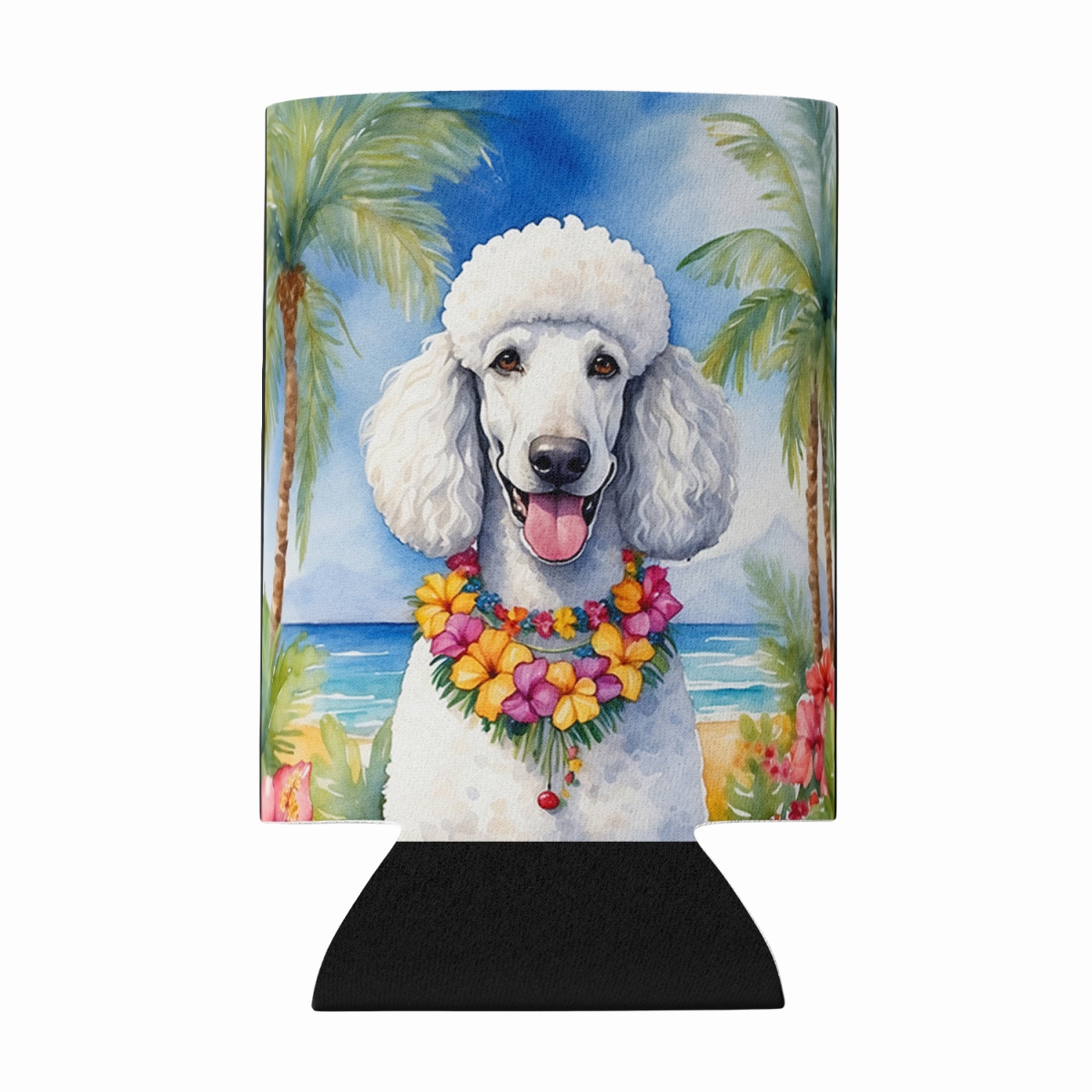 DAC6495CC 5 x 3 in. White Poodle Luau Can or Bottle Hugger