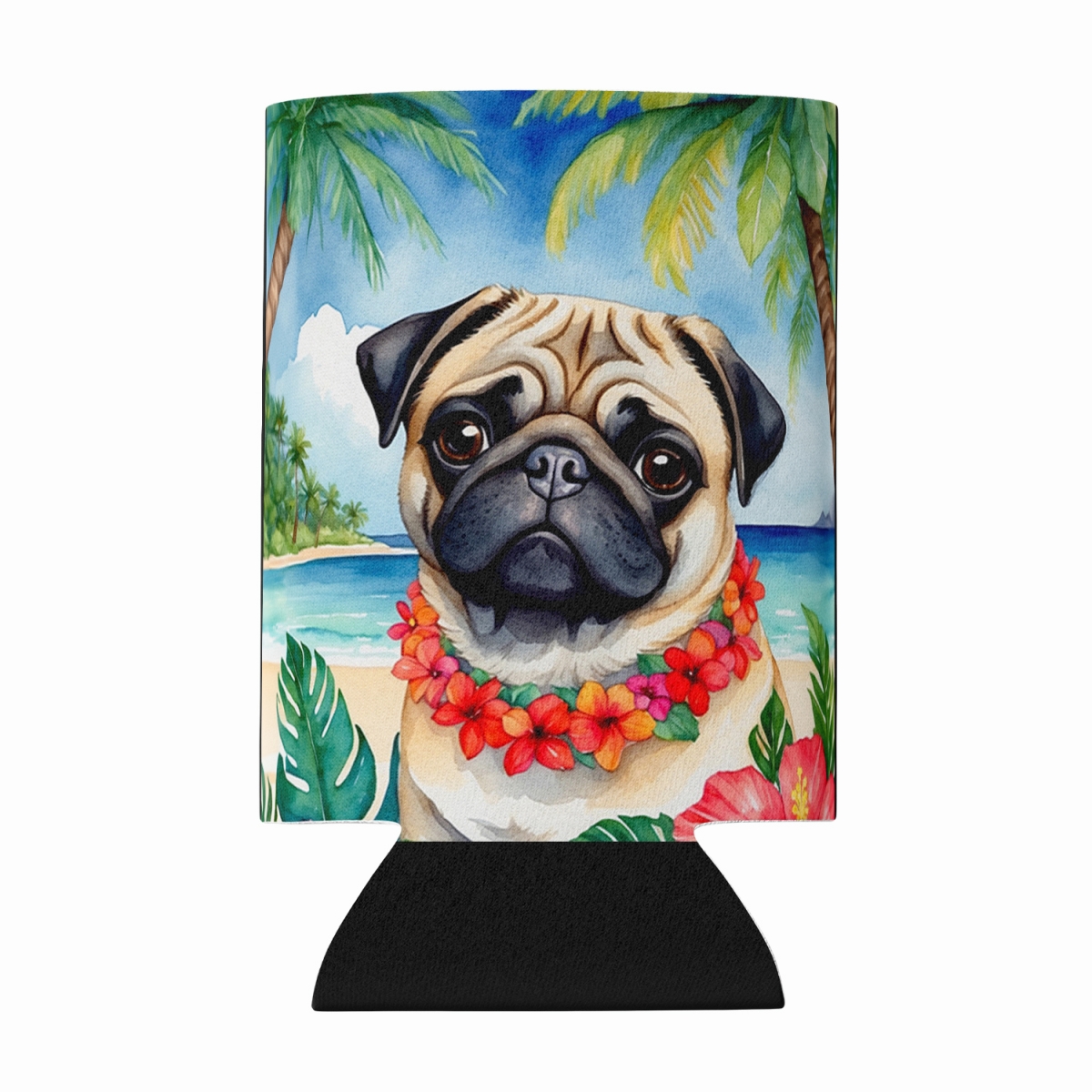 DAC6503CC 5 x 3 in. Pug Luau Can or Bottle Hugger