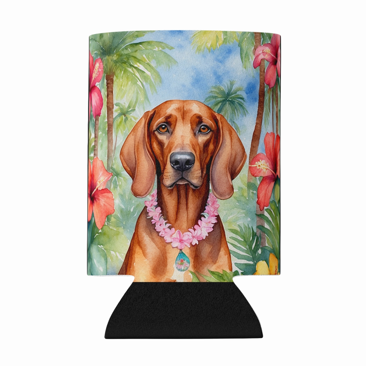 DAC6506CC 5 x 3 in. Redbone Coonhound Luau Can or Bottle Hugger