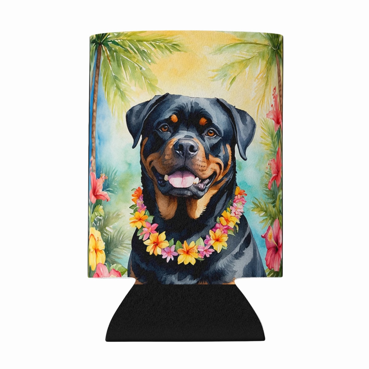 DAC6508CC 5 x 3 in. Rottweiler Luau Can or Bottle Hugger