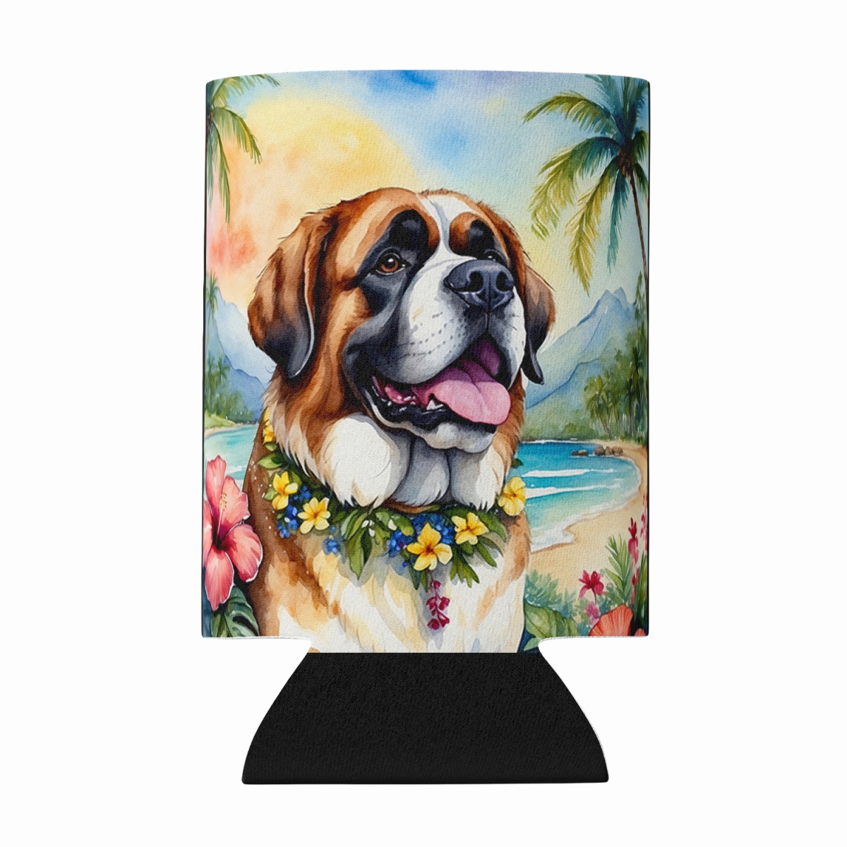 DAC6509CC 5 x 3 in. Saint Bernard Luau Can or Bottle Hugger