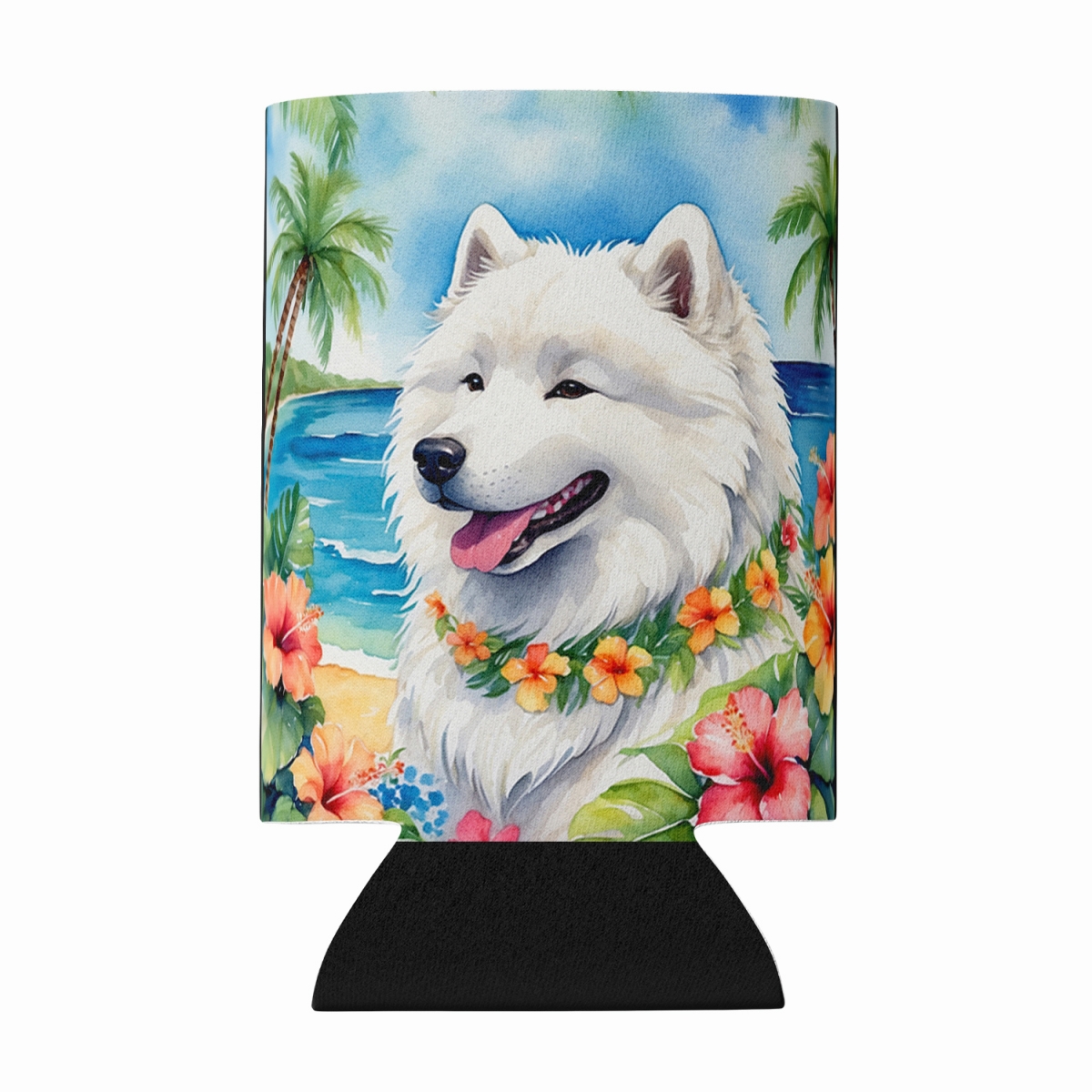 DAC6512CC 5 x 3 in. Samoyed Luau Can or Bottle Hugger