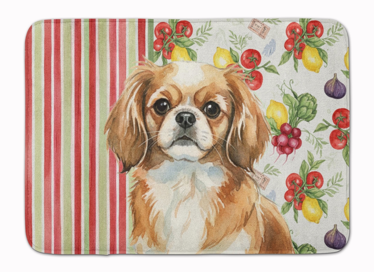 WDK8438RUG 19 x 27 in. Tibetan Spaniel Vegetables Memory Foam Kitchen Mat