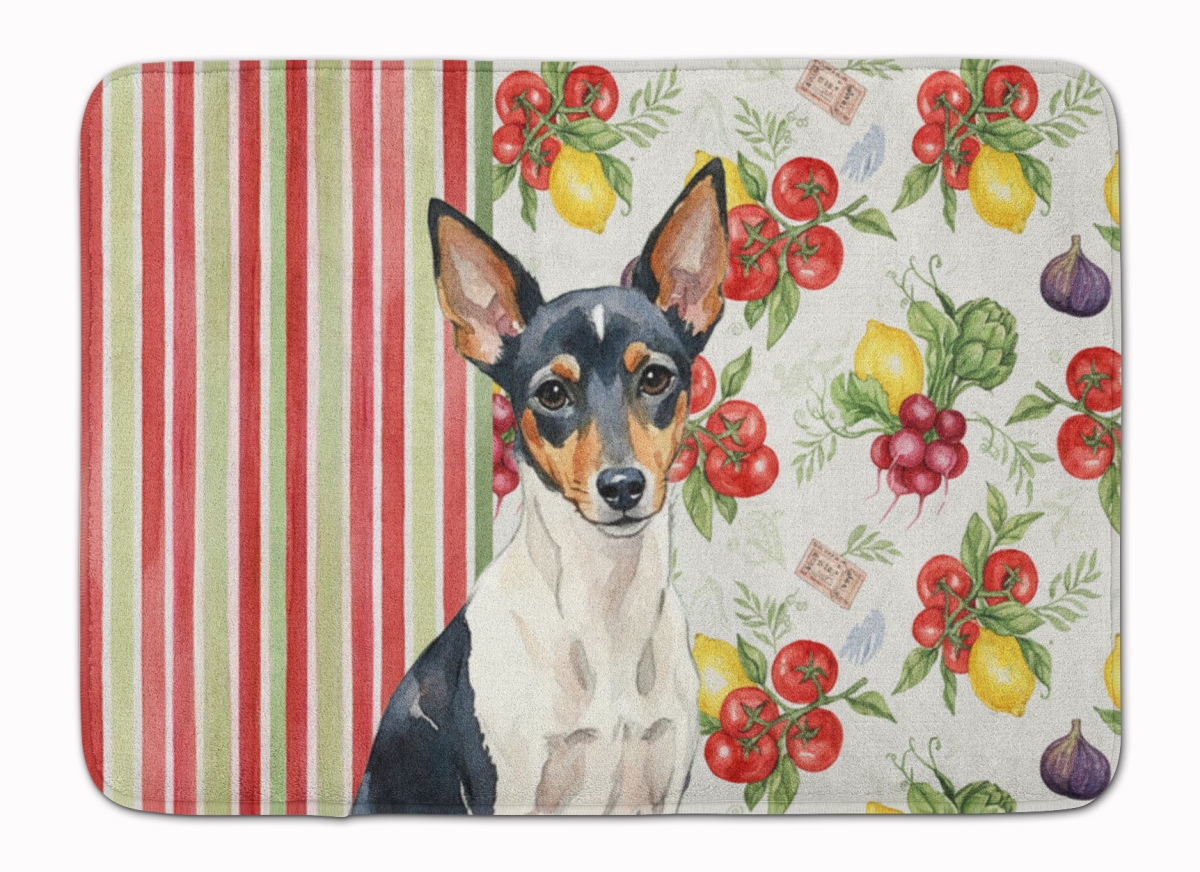 WDK8445RUG 19 x 27 in. Toy Fox Terrier Vegetables Memory Foam Kitchen Mat