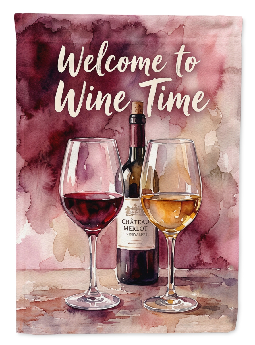 FNT1511CHF 40 x 28 in. Wine Bottle Welcome House Flag