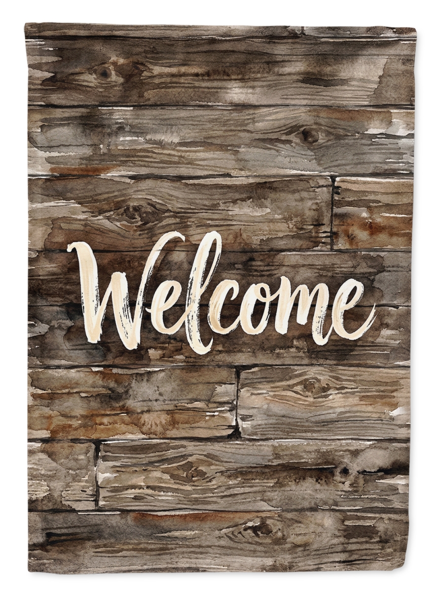 FNT1515CHF 40 x 28 in. Rustic Wood Welcome House Flag
