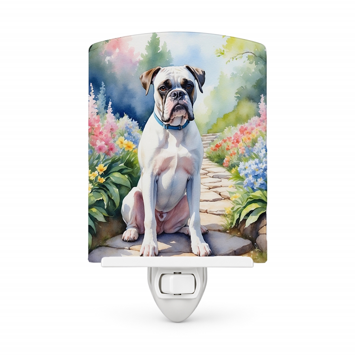 DAC6580CNL 6 x 4 in. White Boxer Spring Path Ceramic Night Light