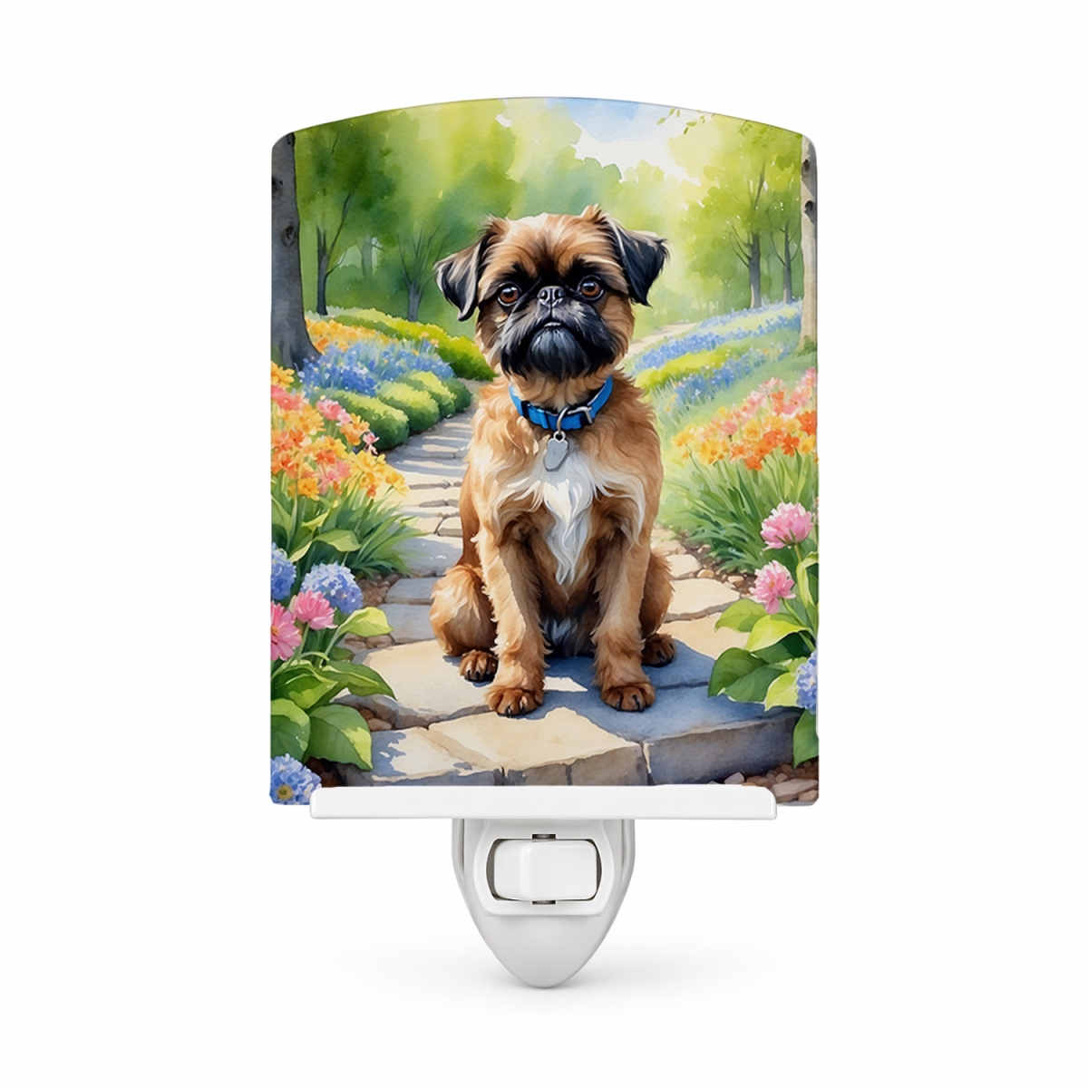 DAC6585CNL 6 x 4 in. Brussels Griffon Spring Path Ceramic Night Light