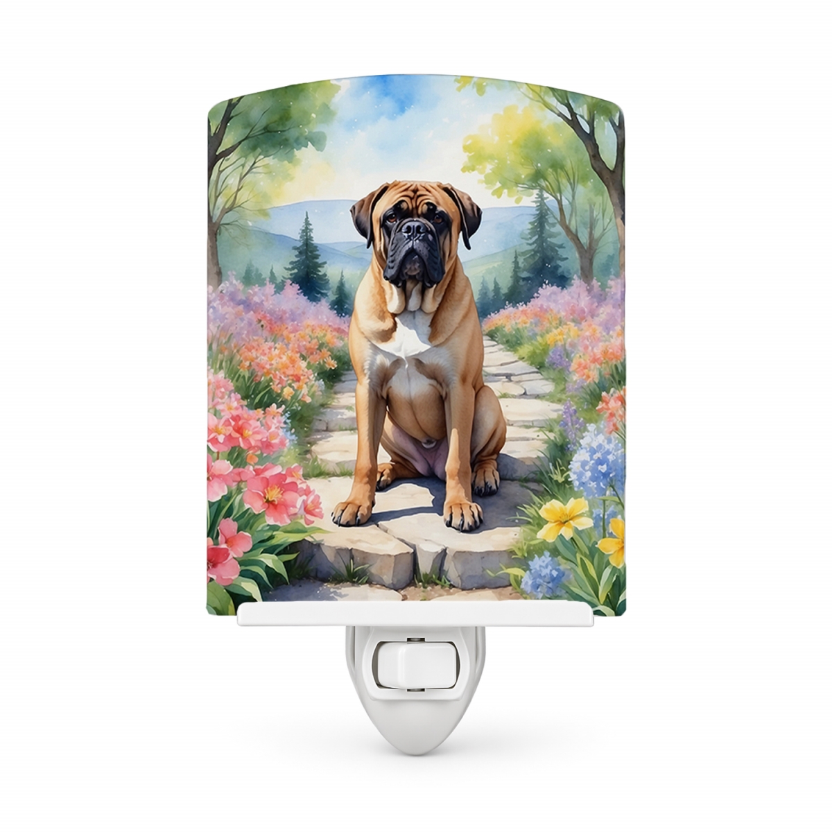 DAC6588CNL 6 x 4 in. Bullmastiff Spring Path Ceramic Night Light