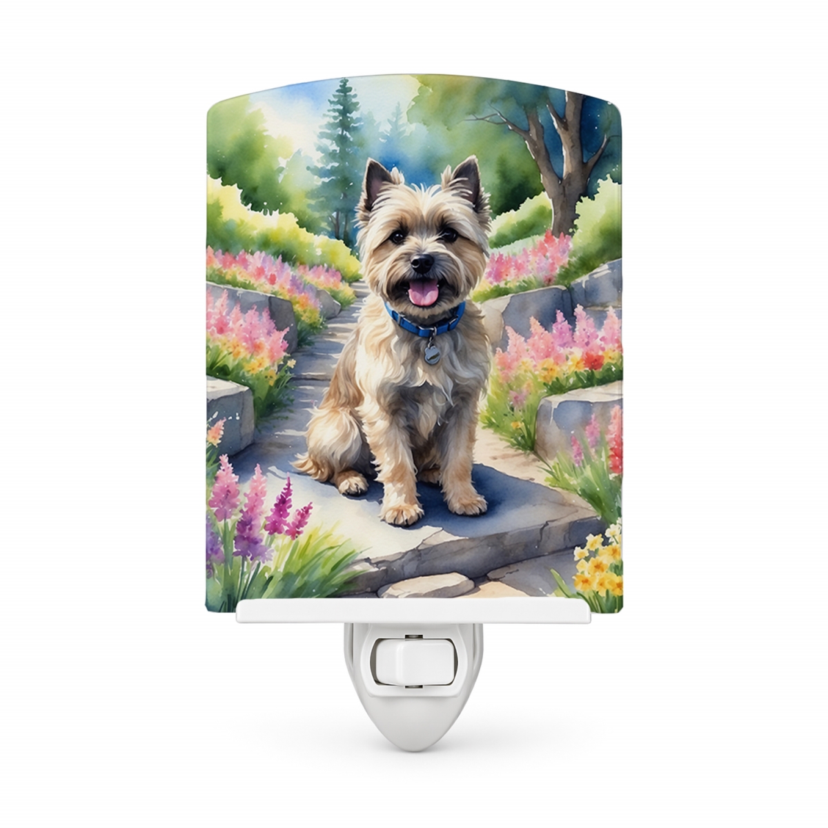 DAC6589CNL 6 x 4 in. Cairn Terrier Spring Path Ceramic Night Light