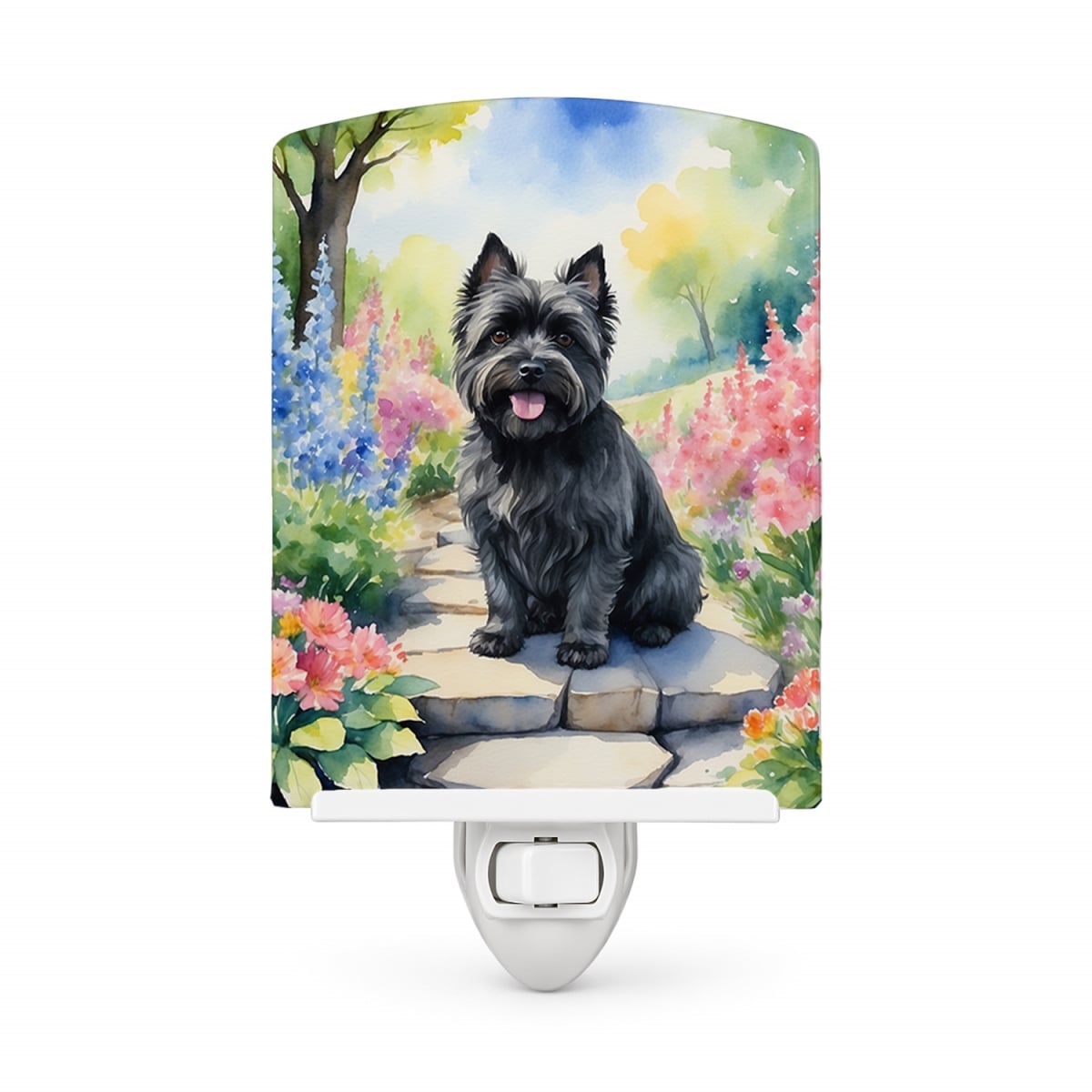 DAC6590CNL 6 x 4 in. Cairn Terrier Spring Path Ceramic Night Light