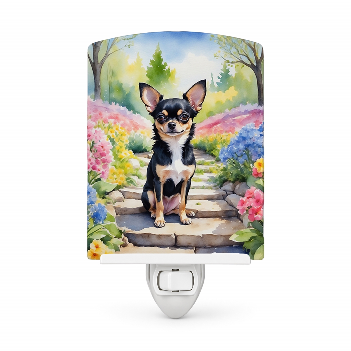 DAC6597CNL 6 x 4 in. Chihuahua Spring Path Ceramic Night Light