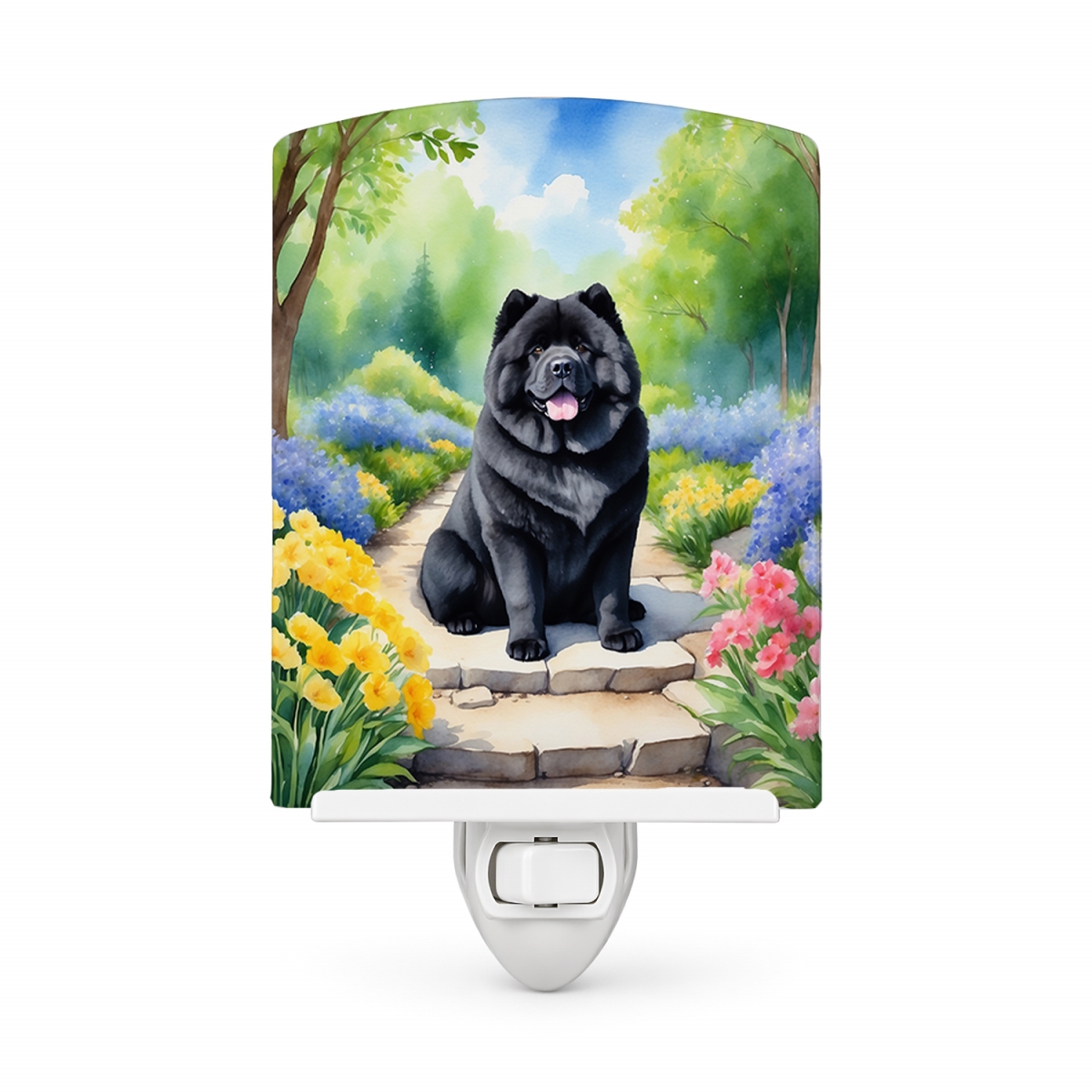 DAC6600CNL 6 x 4 in. Chow Chow Spring Path Ceramic Night Light