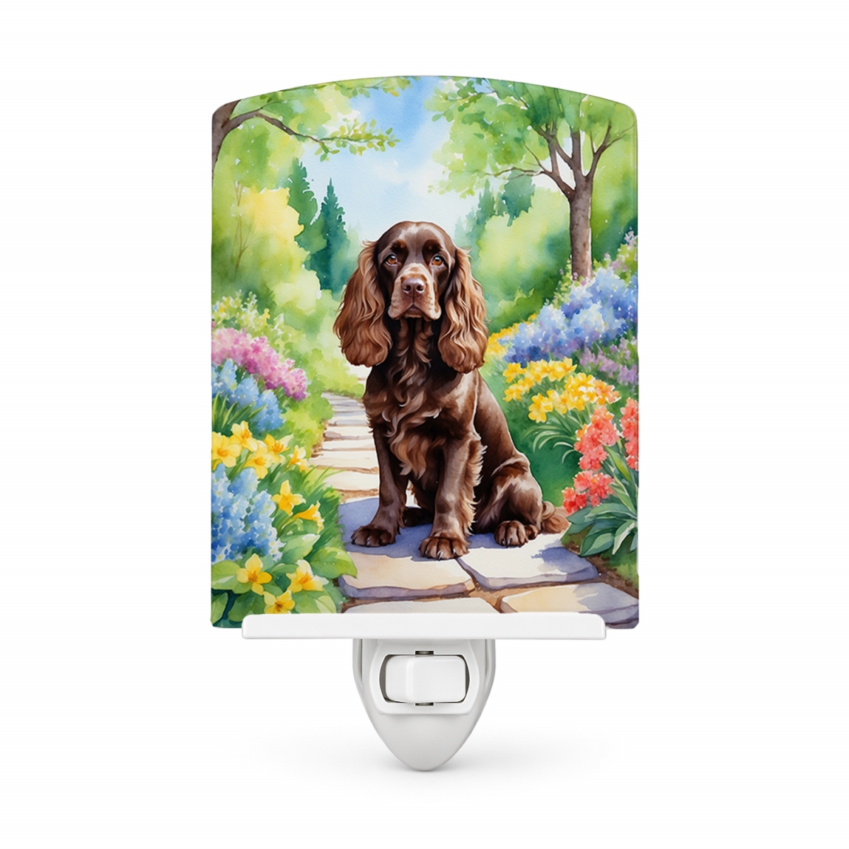 DAC6603CNL 6 x 4 in. Cocker Spaniel Spring Path Ceramic Night Light