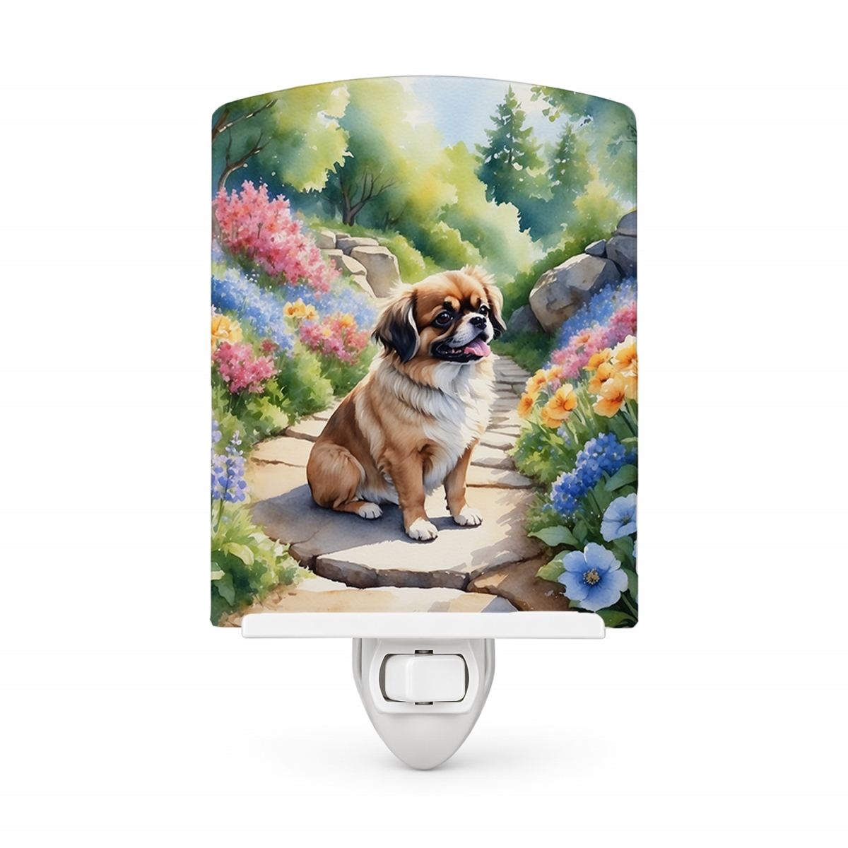 DAC6725CNL 6 x 4 in. Tibetan Spaniel Spring Path Ceramic Night Light