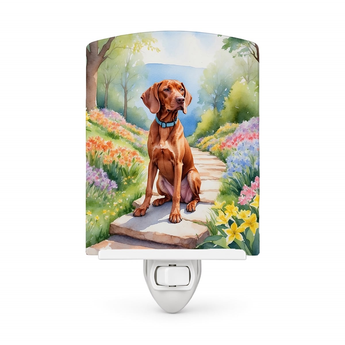 DAC6727CNL 6 x 4 in. Vizsla Spring Path Ceramic Night Light