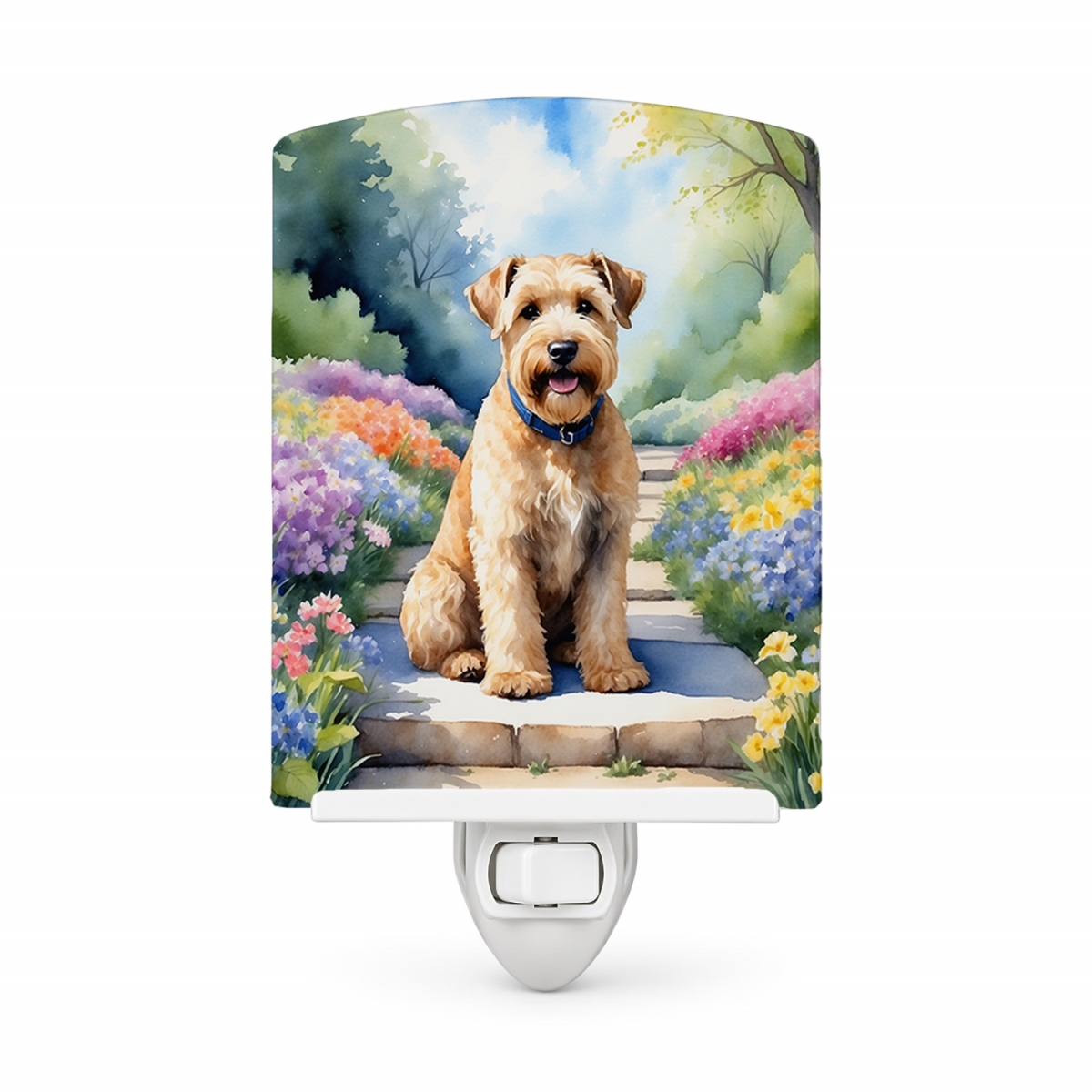 DAC6732CNL 6 x 4 in. Wheaten Terrier Spring Path Ceramic Night Light