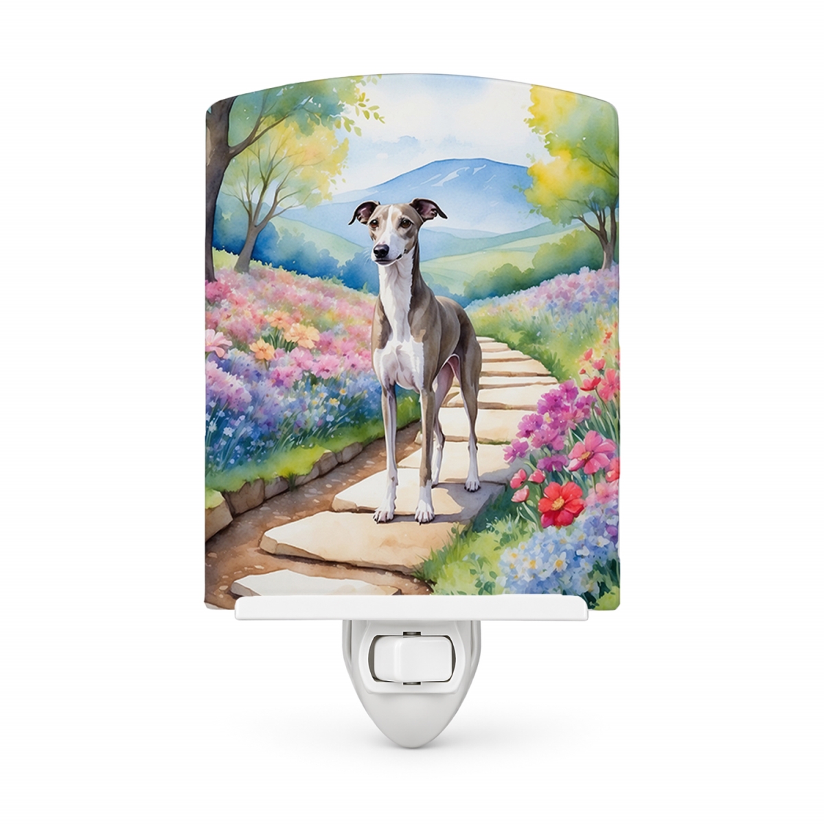 DAC6733CNL 6 x 4 in. Whippet Spring Path Ceramic Night Light