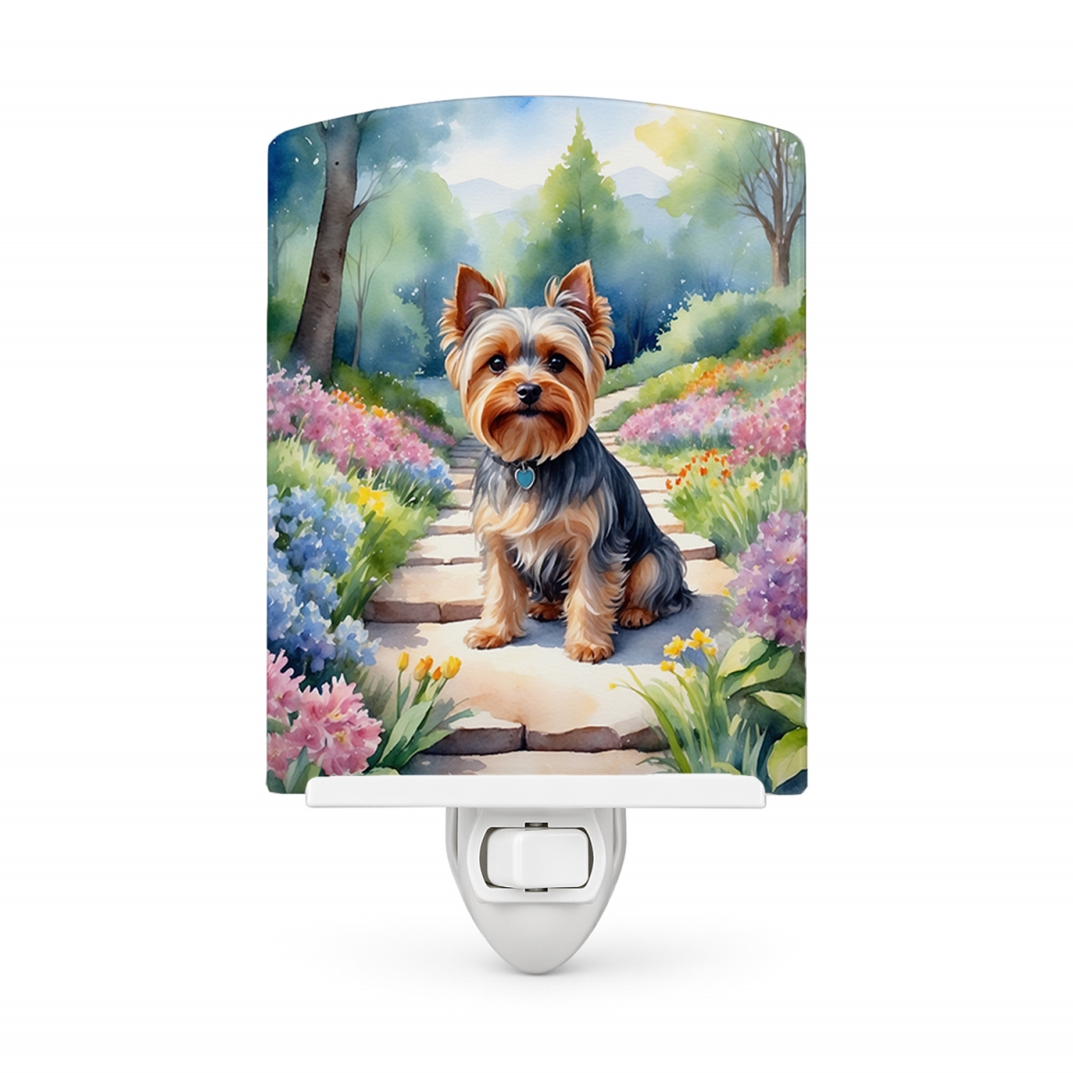 DAC6736CNL 6 x 4 in. Yorkshire Terrier Spring Path Ceramic Night Light
